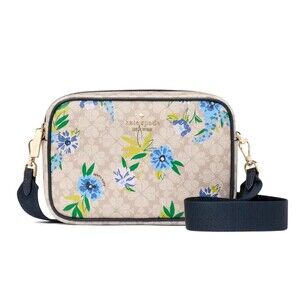 New Kate Spade Spade Flower Floral Camera Bag Blazer Blue Multi